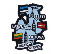 Magnēts Baltic States ar karogiem un pilsētām